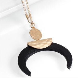 Jewelry - Black Crescent Shaped Pendant Necklace Jewelry - Black Crescent Shaped Pendant Necklace
